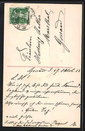 Foto-AK RPH SBW Nr. 5465 /66: Gratulantin schreibt Namenstagsglückwünsche an die Wand