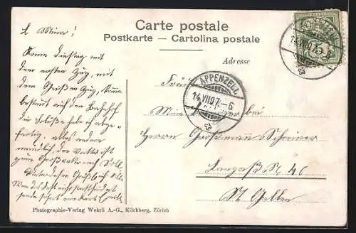 AK Appenzell, Prozession in Höhe der Abtskapelle