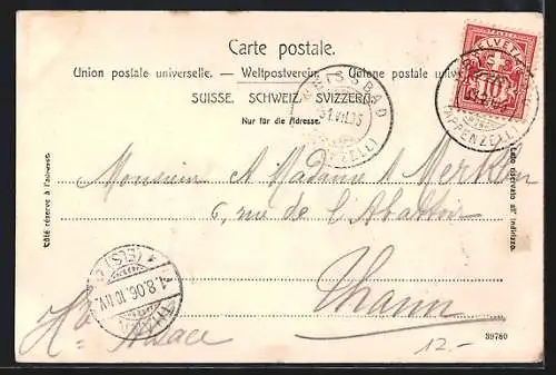 AK Weissbad b. Appenzell, Ortsansicht mit Gartenanlage aus der Vogelschau