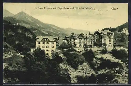 AK Chur, Kurhaus Passugg mit Dependance und Schanfigg-Blick