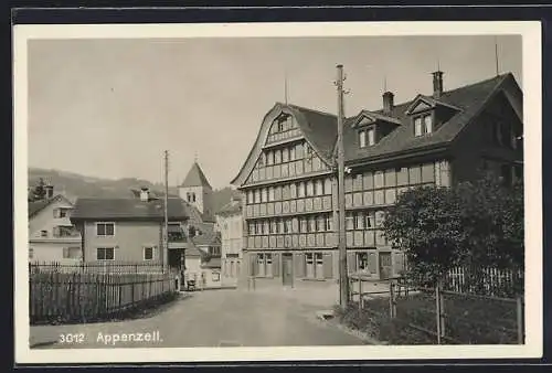 AK Appenzell, Strassenpartie mit Turmblick