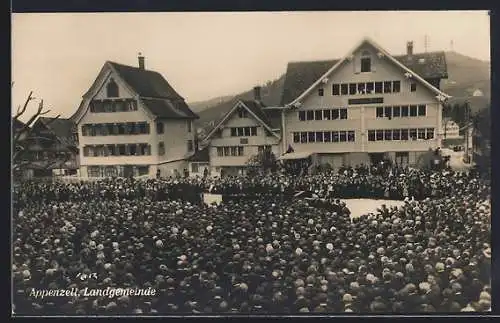 AK Appenzell, Landgemeinde aus der Vogelschau