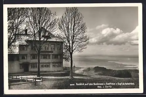 AK Rehetobel, Gasthaus z. Gupf J. Oertle mit Bodensee-Ausblick