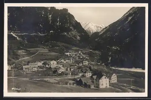 AK Filisur, Gesamtansicht mit Bergblick aus der Vogelschau