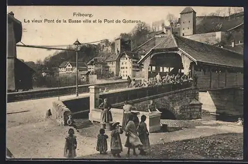 AK Fribourg, Le vieux Pont de la Basse ville et le Pont de Gotteron