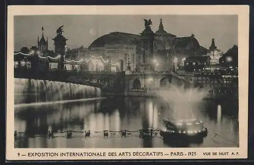 AK Paris, Exposition des Arts décoratifs 1925, vue d`ensemble de nuit