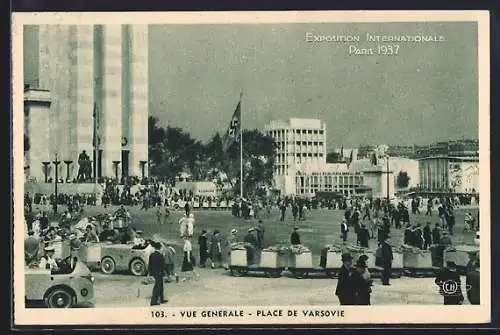 AK Paris, Exposition internationale 1937, Vue Générale,  und Besucherbahn