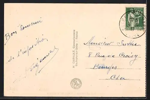AK Paris, Exposition internationale 1937, Vue Générale,  und Besucherbahn