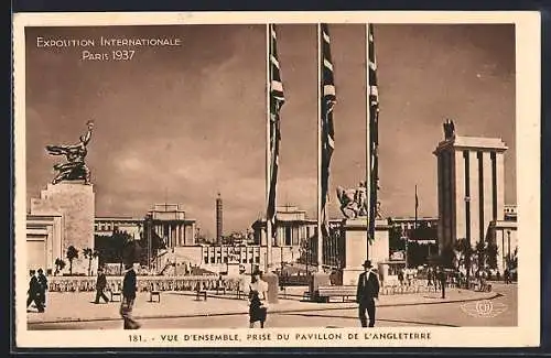 AK Paris, Exposition internationale 1937, vue prise du pavillon de l`Angleterre