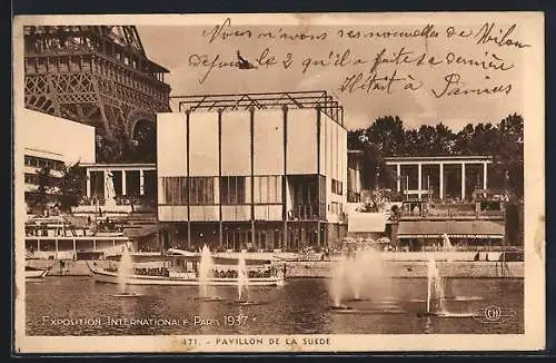 AK Paris, Exposition Internationale 1937, Pavillon de la Suède, schwedischer Pavillon, Weltfachausstellung