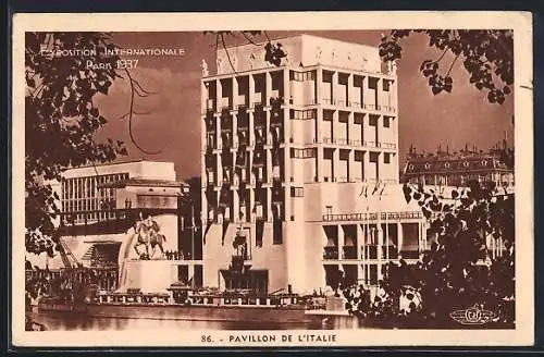 AK Paris, Exposition internationale 1937, Pavillon de l`Italie