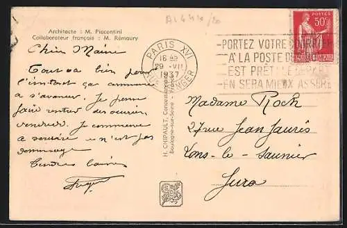 AK Paris, Exposition internationale 1937, Pavillon de l`Italie