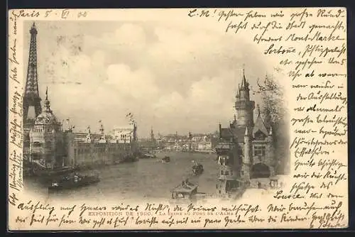 AK Paris, Exposition universelle de 1900, La Seine au Pont de l`Alma