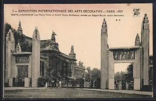 AK Paris, Exposition Internationale des Arts Decoratifs 1925, Porte d`Honneur, Ausstellung