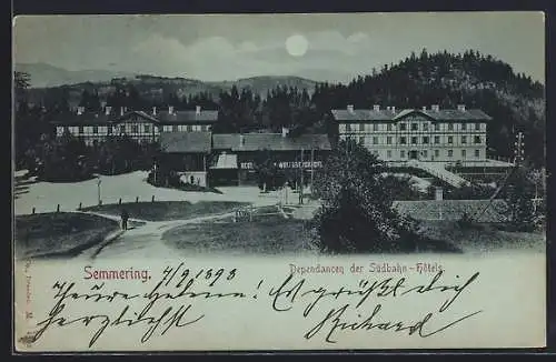 Mondschein-AK Semmering, Dependancen der Südbahn-Hotels