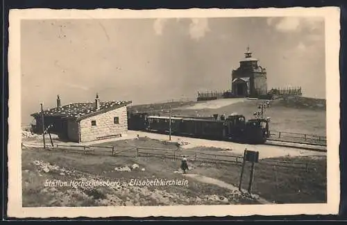 AK Puchberg am Schneeberg, Station Hochschneeberg, Bergbahn, Elisabethkirchlein