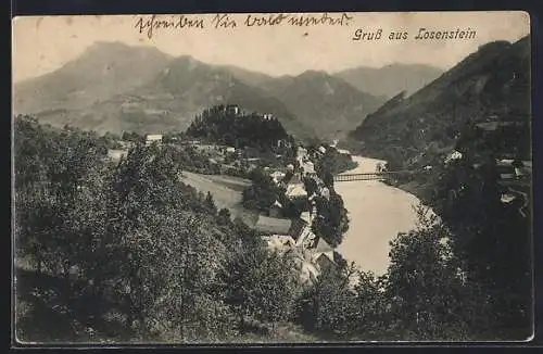 AK Losenstein, Teilansicht mit Brücke