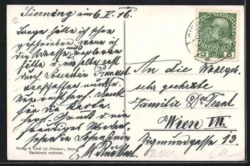 AK Sierning /O.-Ö., Teilansicht mit Kirche