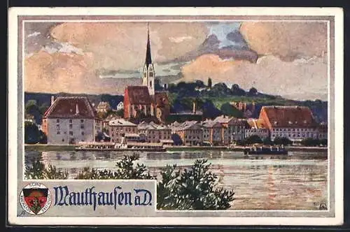 AK Deutscher Schulverein Nr. 441: Mauthausen /Donau, Ortsansicht mit Kirche