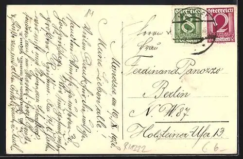 AK Mondsee, Teilansicht mit Kirche