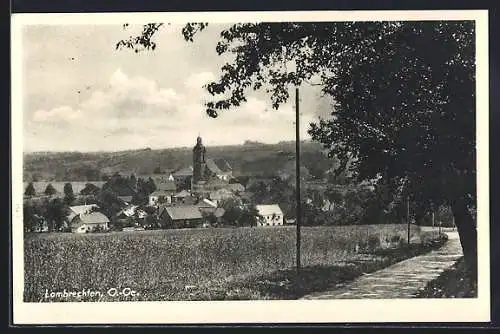 AK Lambrechten, Blick über den Ort mit Kirche