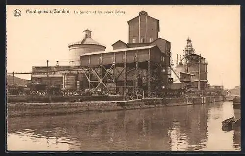 AK Montignies-sur-Sambre, La Sambre et les usines Solvay