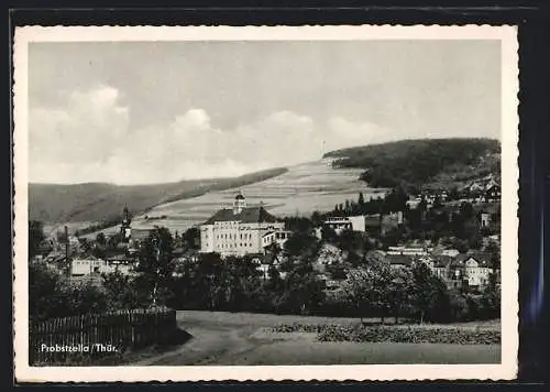 AK Probstzella, Wegpartie mit Blick über den Ort