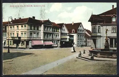 AK Bad Salzungen, Gasthaus zur Krone am Marktplatz