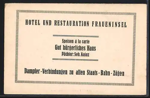 AK Fraueninsel, Kgl. Hotel und Restauration zur Linde