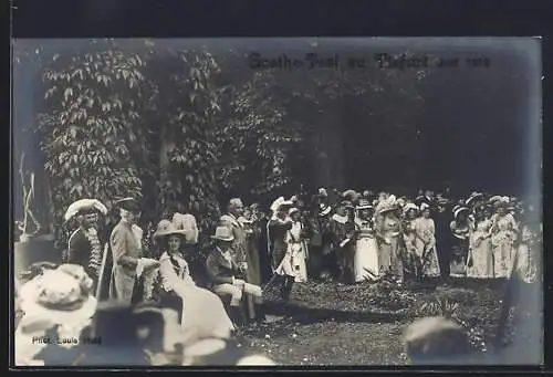 AK Tiefurt, Goethe-Fest 1910, Menschenansammlung