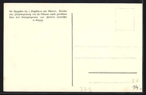 Lied-AK Anton Günther NR: 27, Dr alta Hannlsmah, Handelsmann mit Schirm und Pfeife