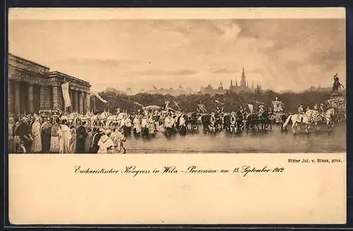 AK Wien, Eucharistischer Kongress, Prozession am 15. Septermber 1912