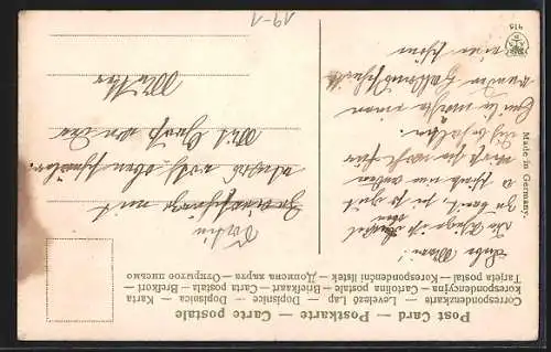 AK Truhe, Sack und Rollen mit Geldmünzen, Geldscheine, versiegelte Briefe