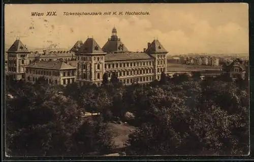 AK Wien, Türkenschanzpark mit K. K. Hochschule