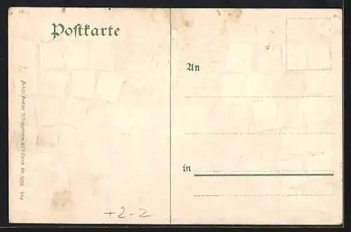 Präge-AK Freiburg i. B., Kaiserstrasse mit Martinsthor, Briefmarken, Wappen