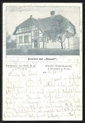 AK Wasungen a. Werra, Kloster Sinnerhausen, Quartier der Blauen, Ferientour