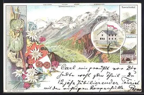 Lithographie Schwarzenberg-Hütte der Sect. Mainz D. & Ö. A. V.