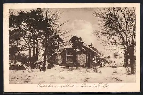 AK Laren /N.-H., Onder het sneeuwkleed