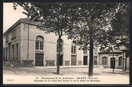 AK Le Puy, Facades de la salle des fêtes et de la salle de musique du pensionnat N.D. de France