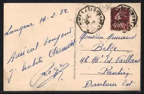 AK Langeac, Vue générale et quartier du Moulin, bords de l`Allier