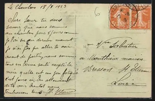 AK Le Chambon-de-Tence, Vue à travers les Sapins, Belle station climatique