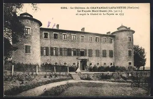 AK Chavaniac-Lafayette, Le Château de Chavaniac-Lafayette, Facade Nord-Ouest, naissance de La Fayette en 1757