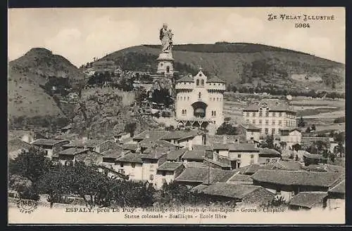 AK Espaly, Pèlerinage de St-Joseph-de-Bon-Espoir et statue colossale