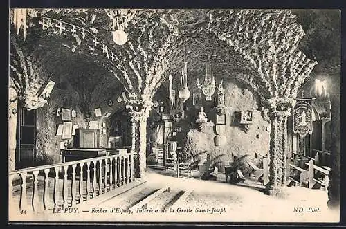 AK Le Puy, Rocher d`Espaly, Intérieur de la Grotte Saint-Joseph