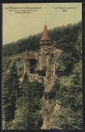 AK Saint-Paulien, Le Château de la Rochelambert, vue prise du sommet des Grottes (Aspect nord-est)