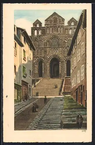 AK Le Puy, Basilique de N.D. de Puy, La Facade