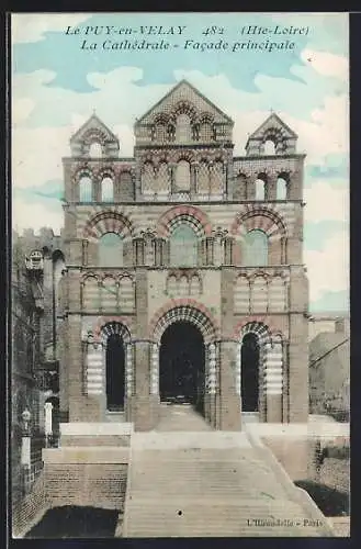 AK Le Puy-en-Velay, La Cathédrale, Facade principale