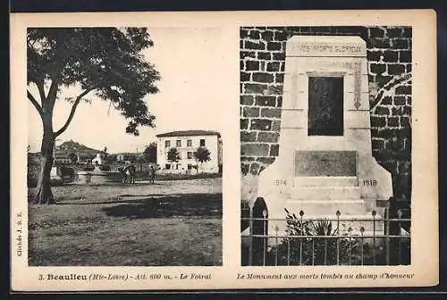 AK Beaulieu, Le Focal et le Monument aux morts tombés au champ d`honneur