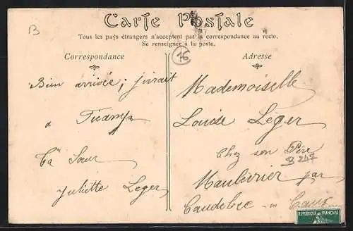 AK Caudebec, Collage de vues pittoresques et motifs floraux