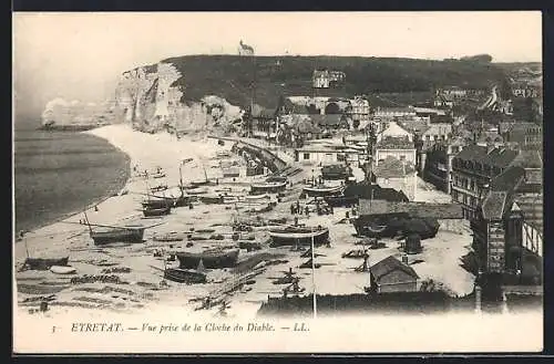 AK Étretat, Vue prise de la Cloche du Diable